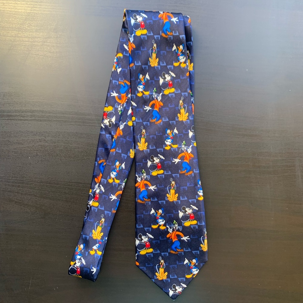 Mickey Unlimited Disney Mickey Mouse Goofy Donald Duck Pluto Blue Men’s Tie